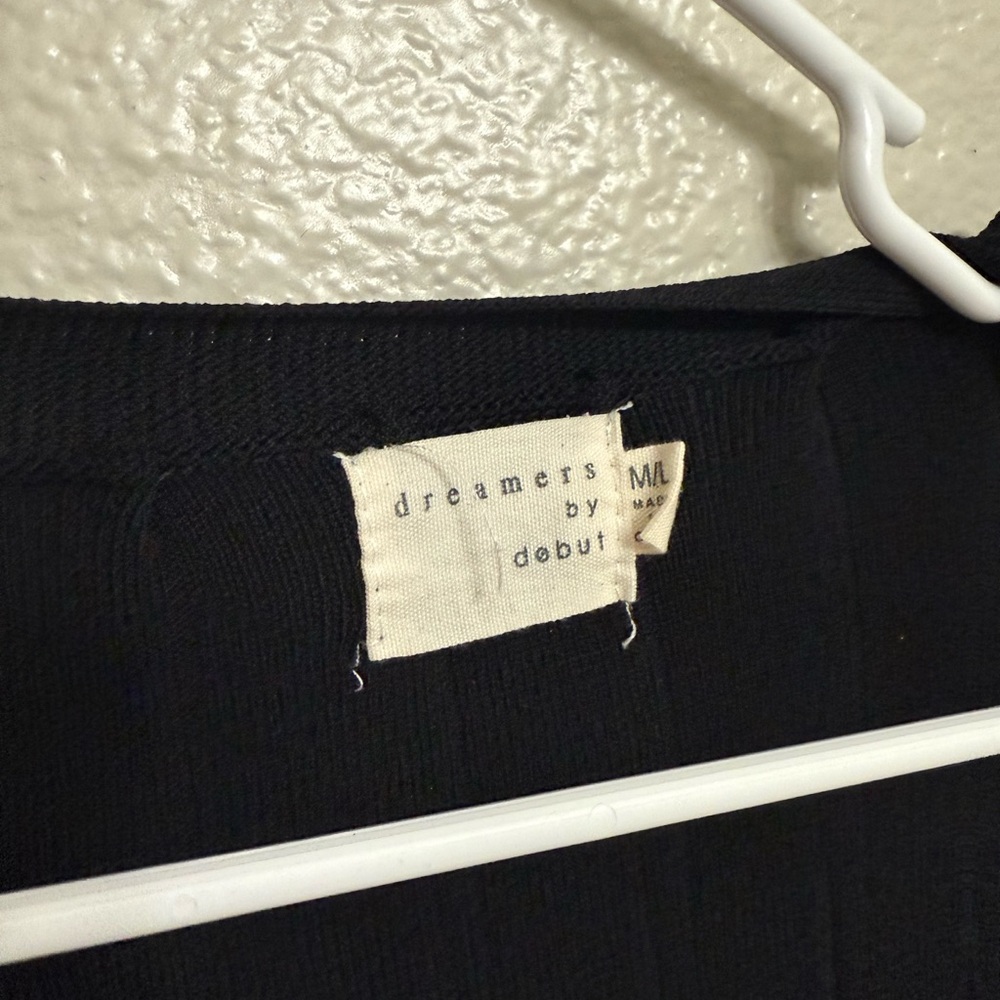 Black Ribbed Cardigan - Picture 3 of 3
